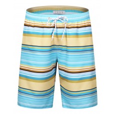 Mens Swim Trunks with Pockets Beach Swimwear Quick Dry Long Elastic Waistband Board Shorts Bathing Suits Holiday-SK01